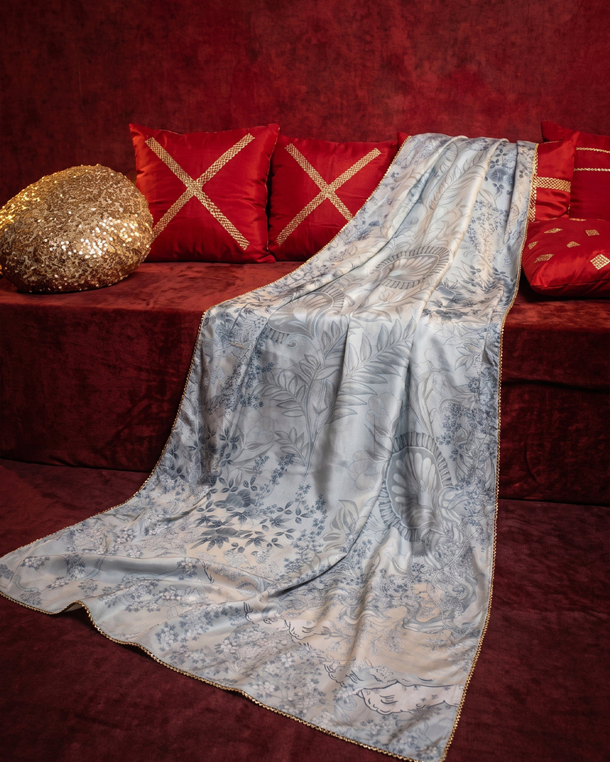 3 Piece - Premium Pure Tussar Silk Embroidered Suit LFP1170