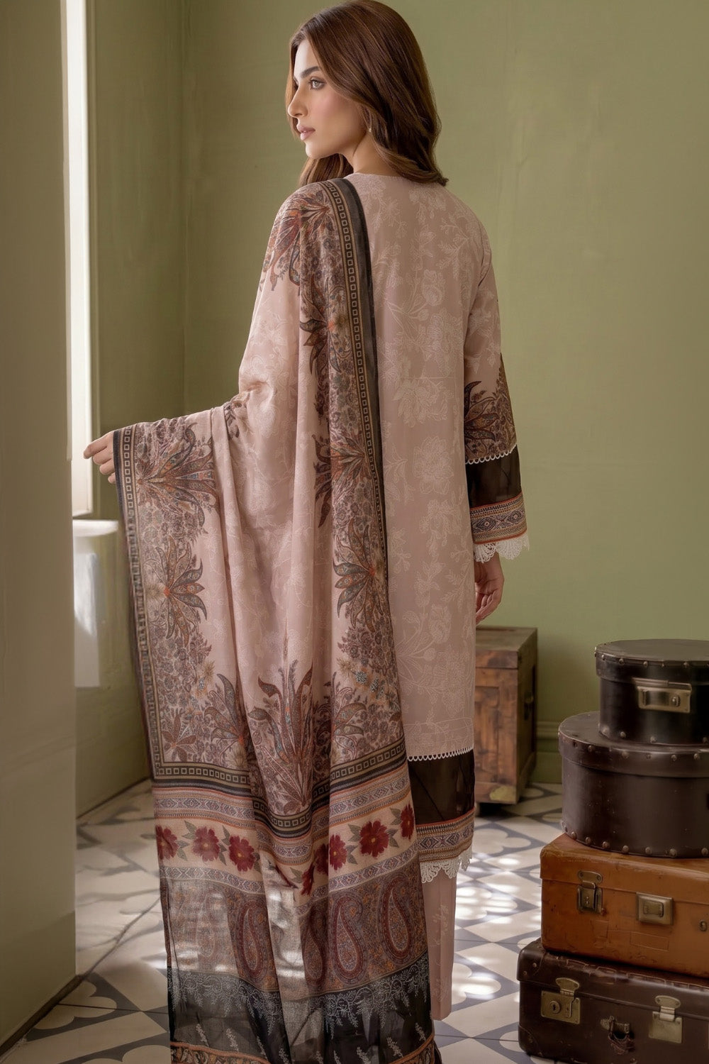 3 Piece - Digital Printed Lawn Suit P001184