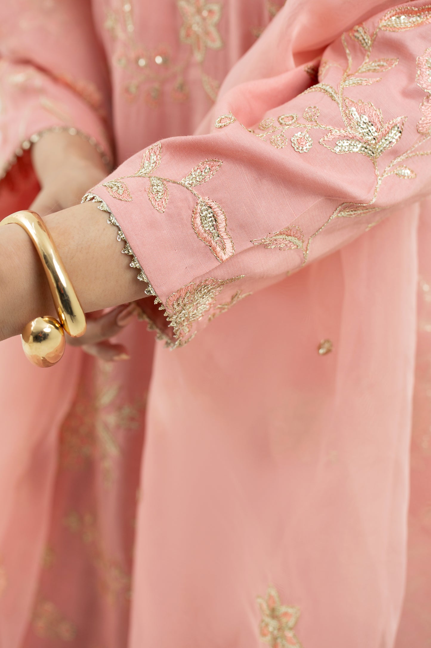 3 Piece - Embroidered Raw Silk Suit LFP1138