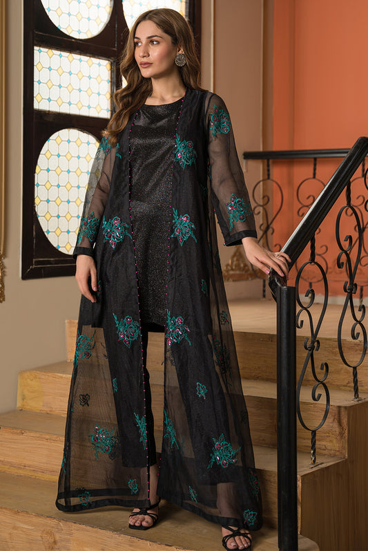 3 Piece - Dyed Embroidered Football Net Suit L0947