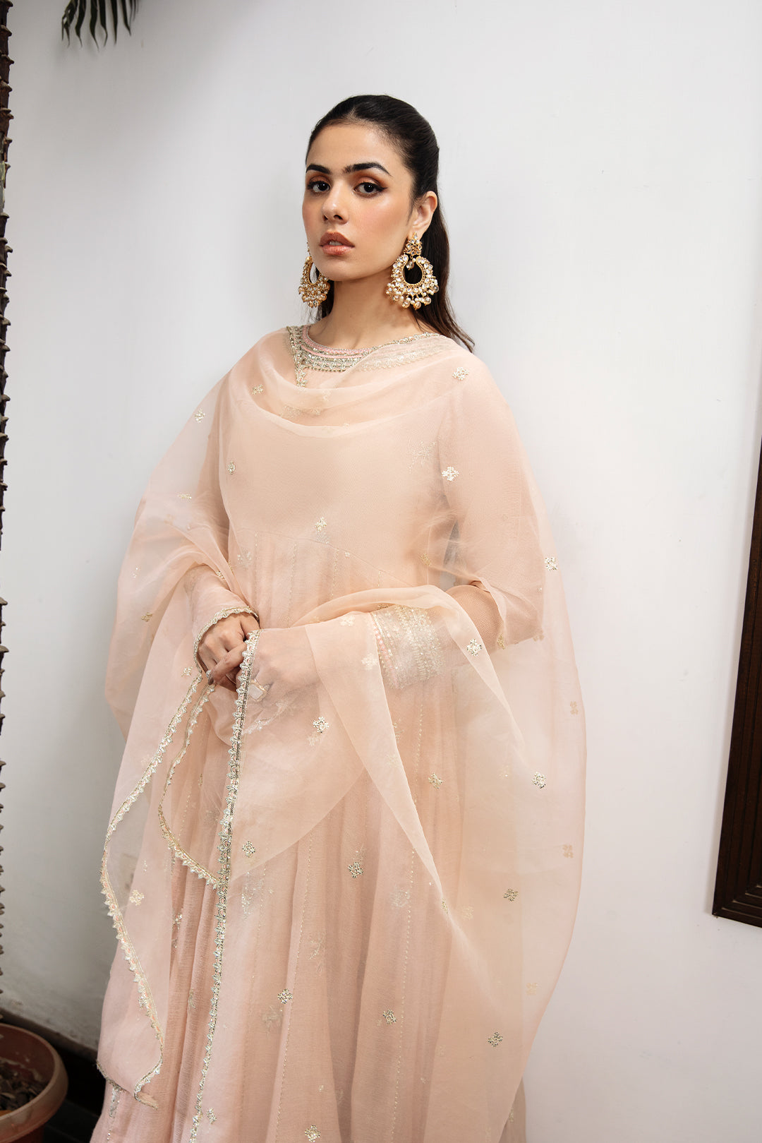 2 Piece - Embroidered Cotton Staple Khadi Net Suit L1151