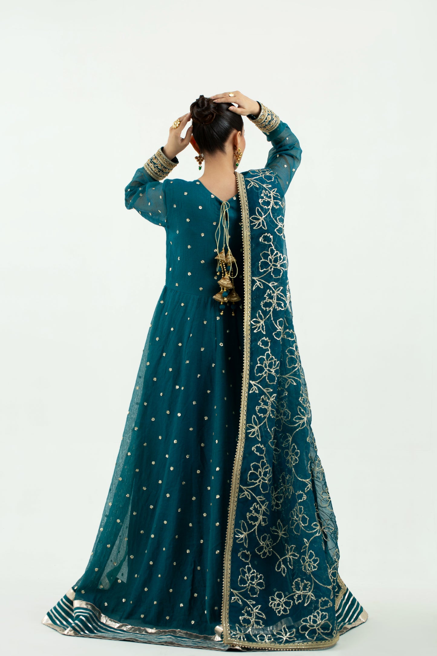 2 Piece - Embellished Embroidered Cotton Khadi Net Suit LFP1132