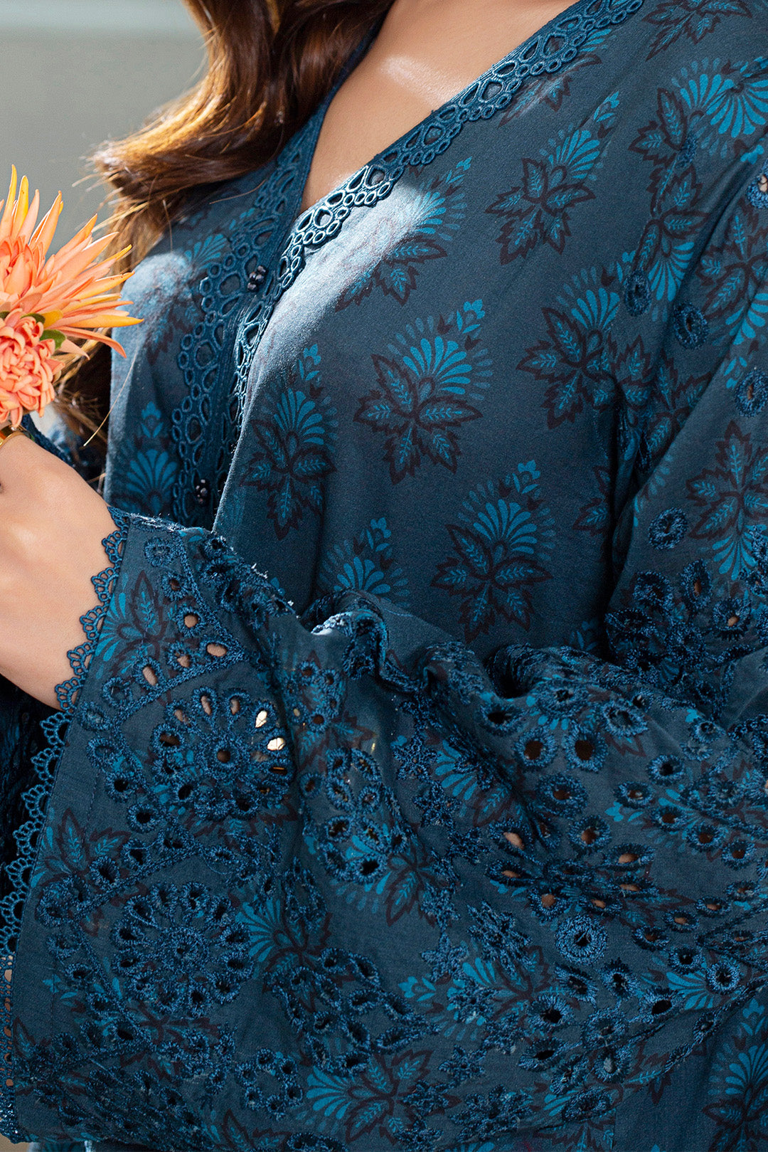 2 Piece - Embroidered Digital Printed Lawn Suit P001158