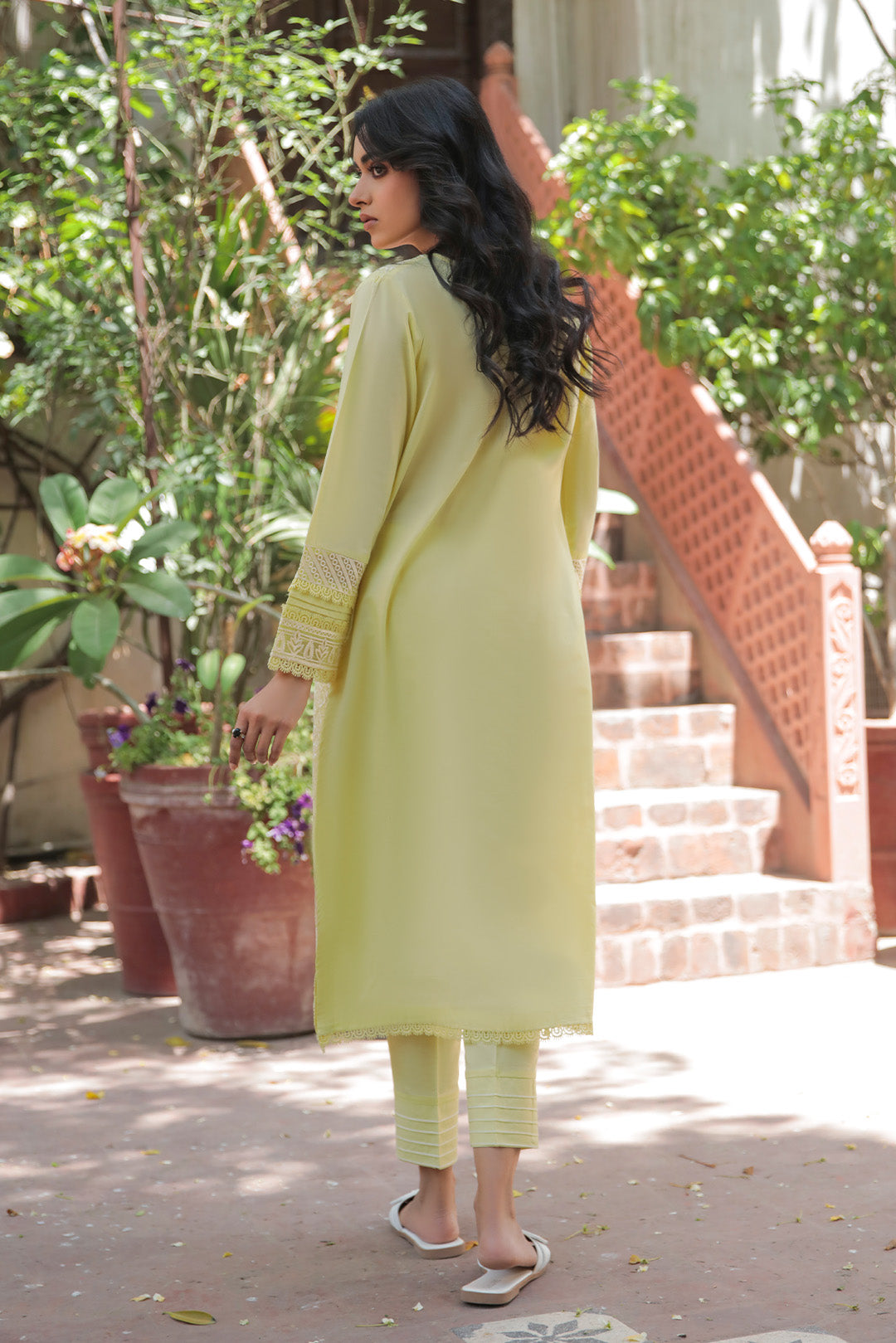 2 Piece - Dyed Embroidered Cambric Suit P0098 (SO)