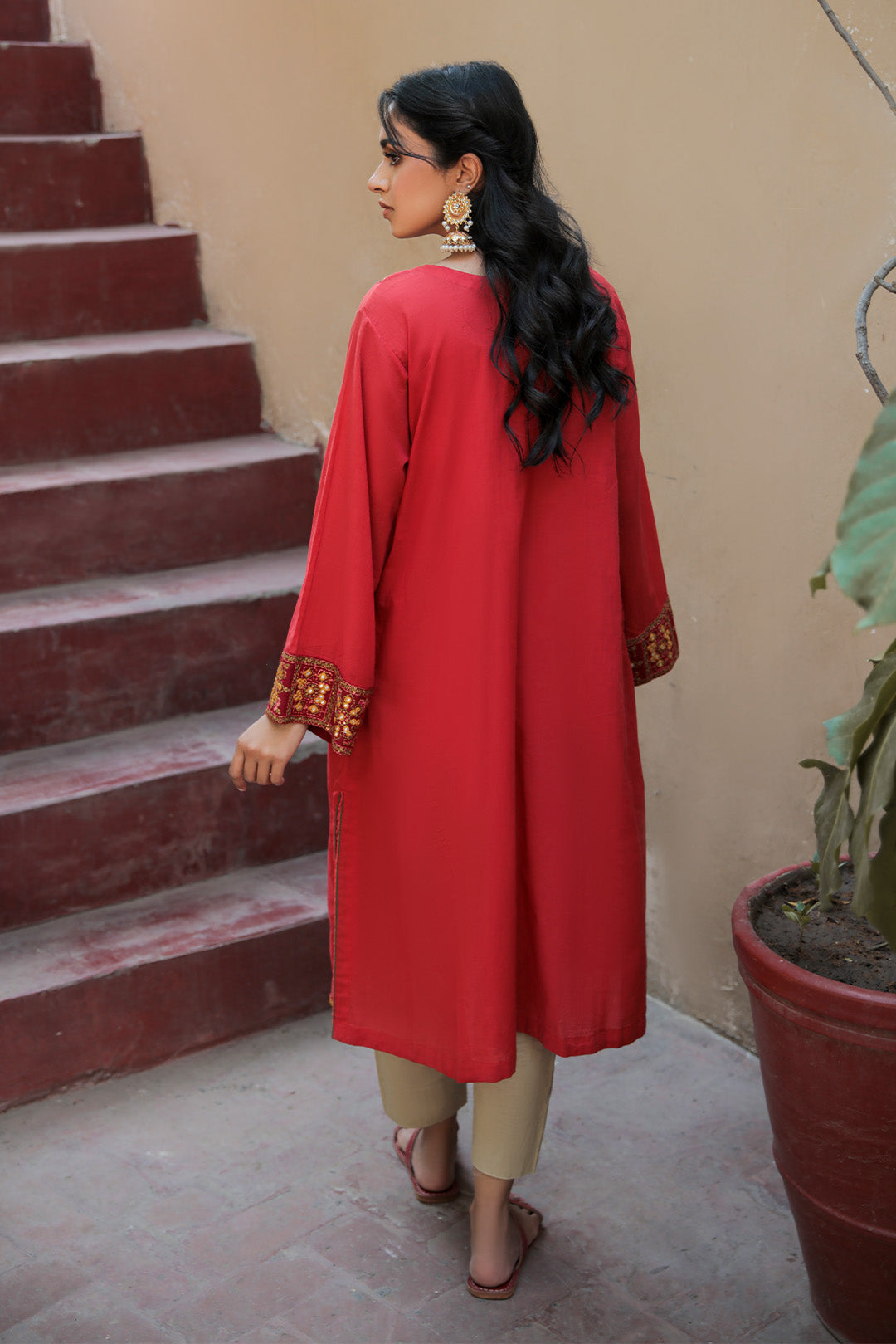 1 Piece - Dyed Embroidered Lawn Shirt P0466 (SO)