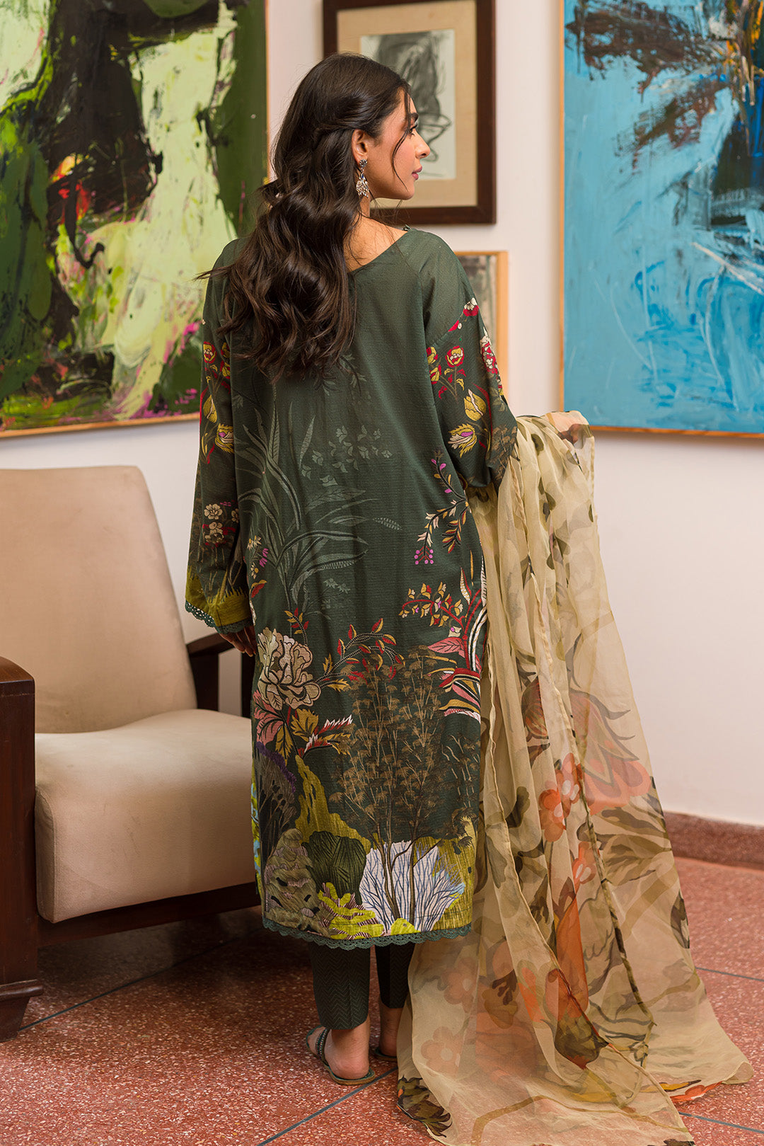 3 Piece - Embroidered Digital Printed Textured Lawn Suit P0635 (SO)