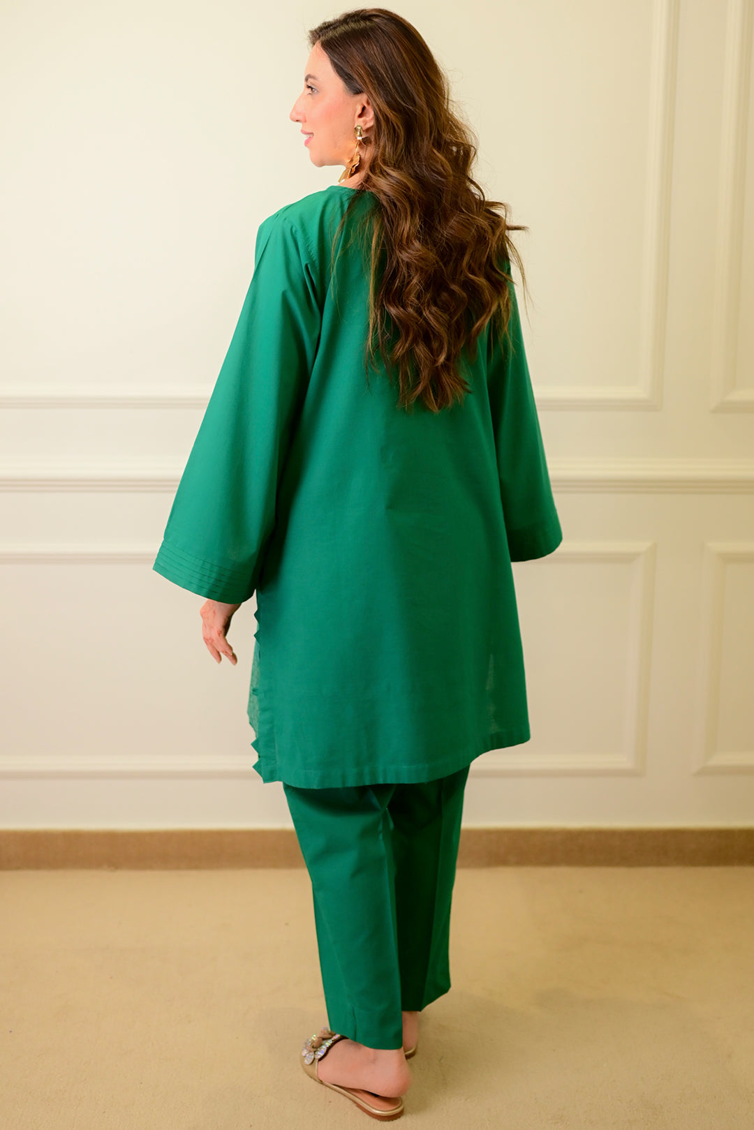 2 Piece - Embroidered Cotton Suit P1057