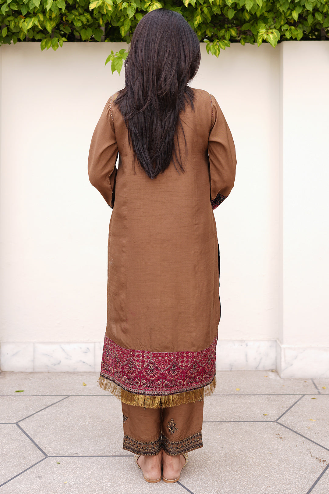 2 Piece - Embroidered Korean Raw Silk Suit L0955 (SO)