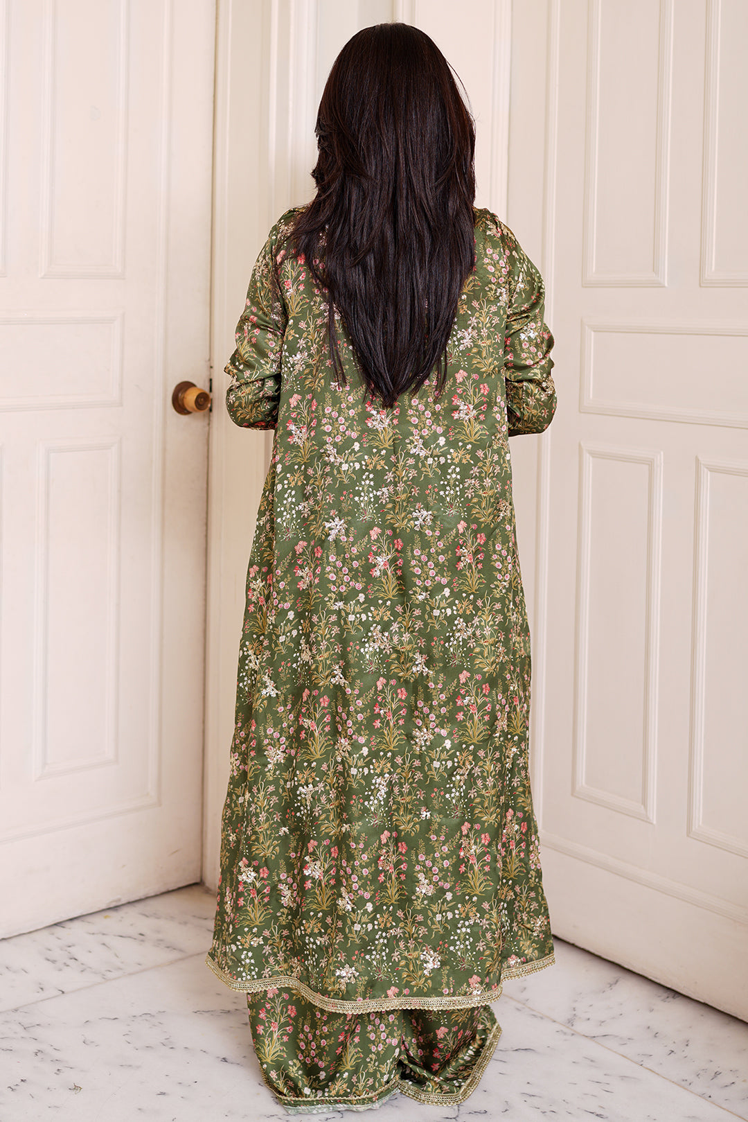 3 Piece - Embroidered Shamooz Silk Suit L1155