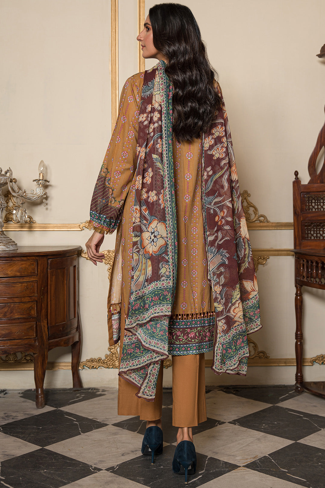 3 Piece - Digital Printed Cotton Cambric Suit U0838 (SO)