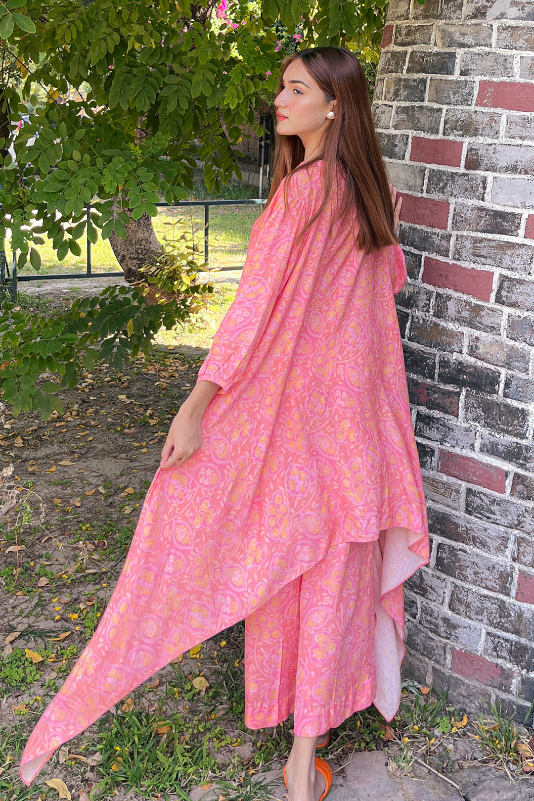 2 Piece - Digital Printed Viscose Slub Linen Suit U0841