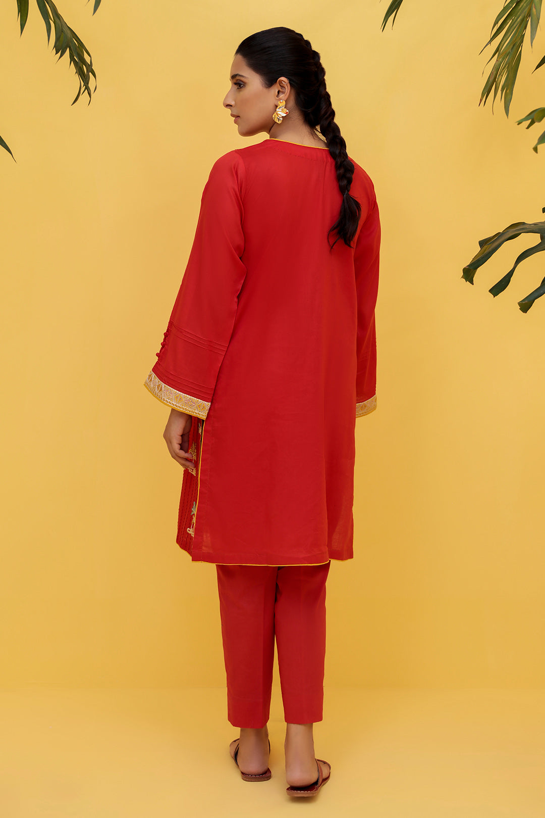 2PC Lawn Dyed Embroidery Shirt With Trouser P2268