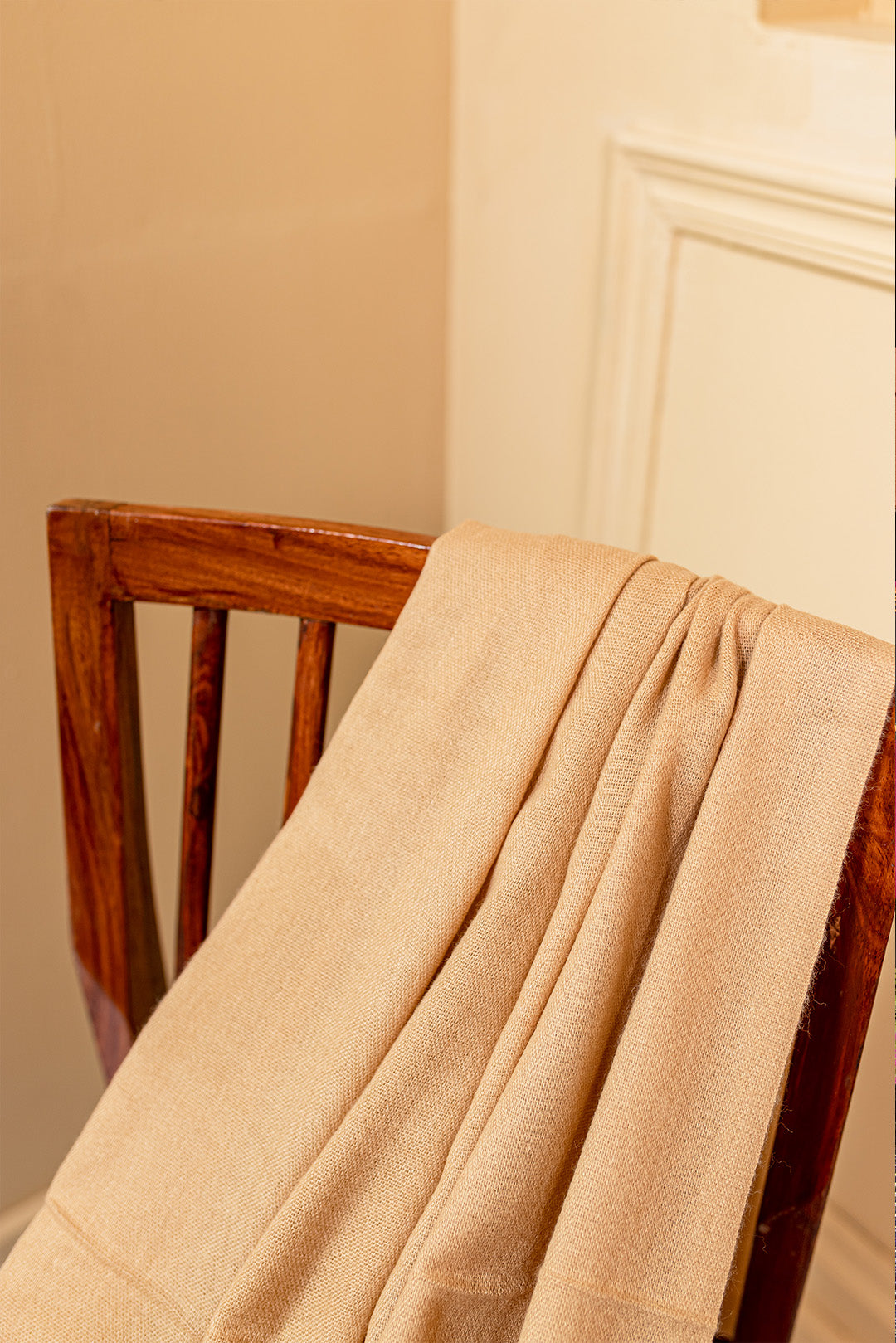 Wool Shawl Dark Beige - SW001