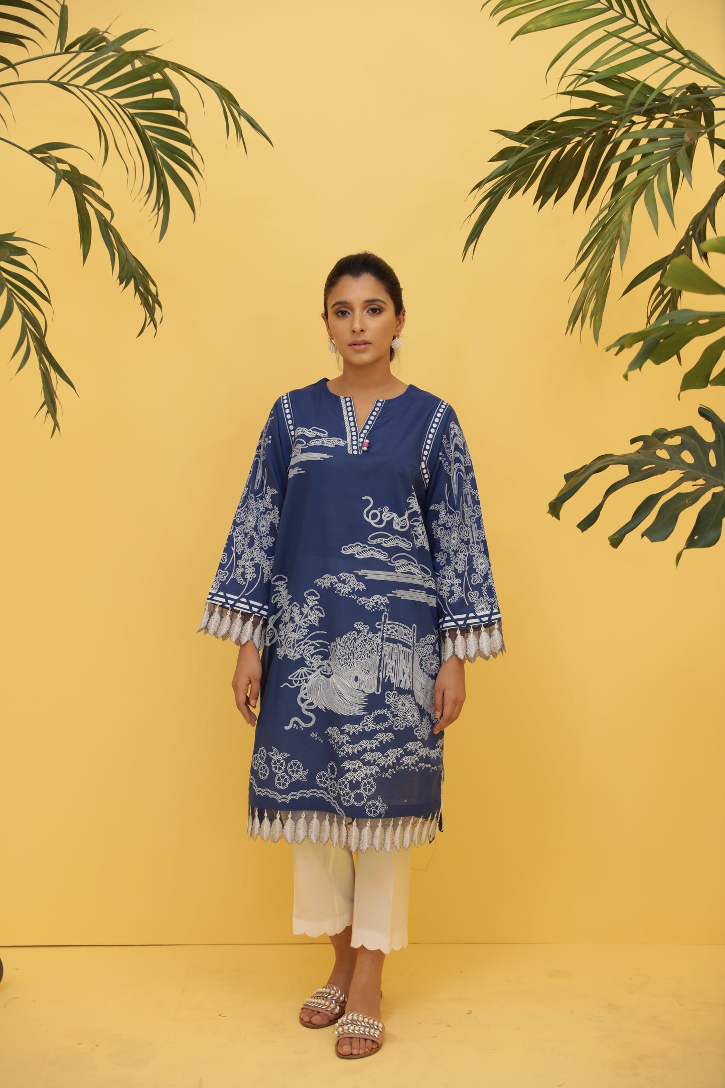 Single Shirt Lawn Paste Print With Embroidery- P2408 (S0)