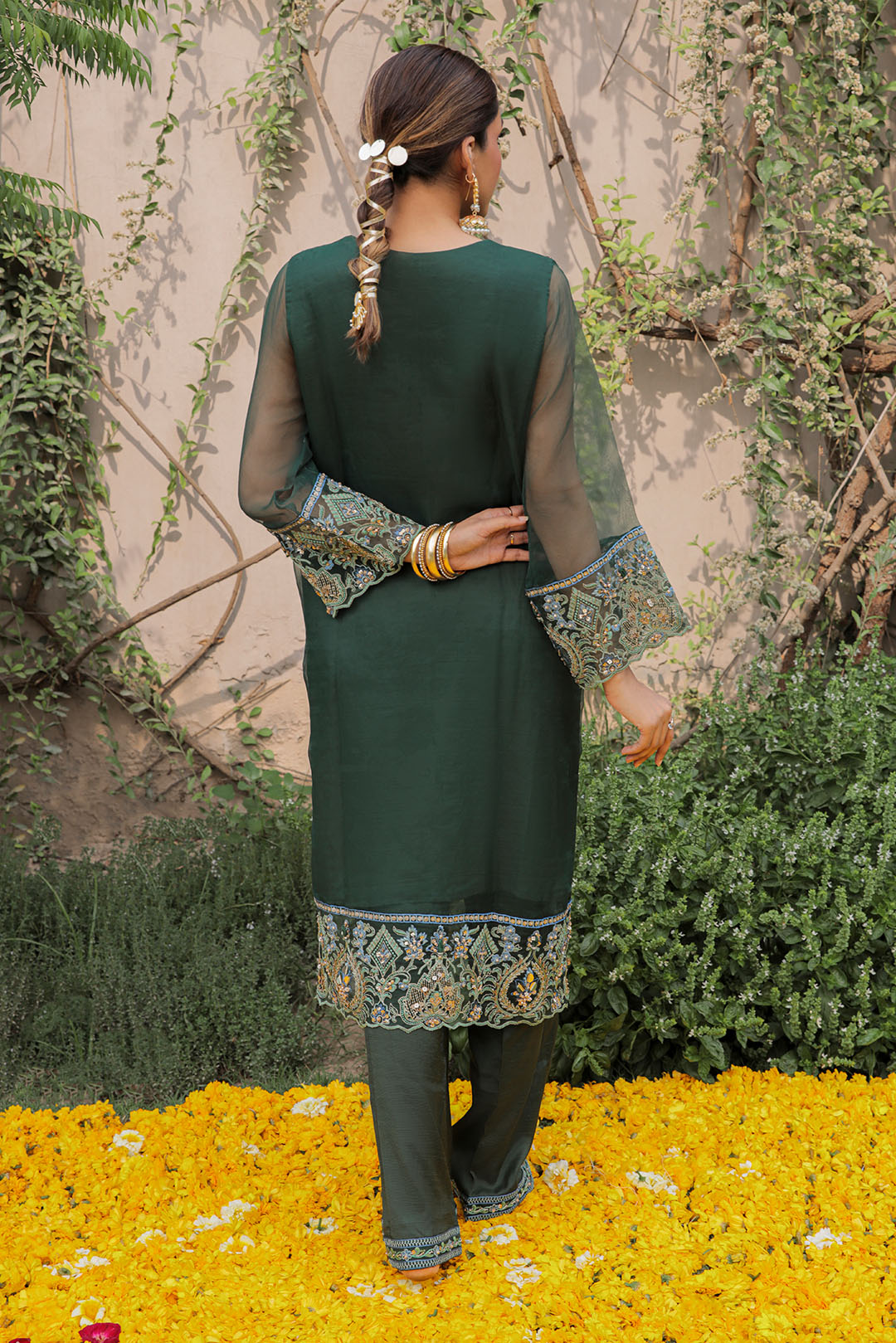 2 Piece - Fully Embellished Organza Suit L0300 (SO)