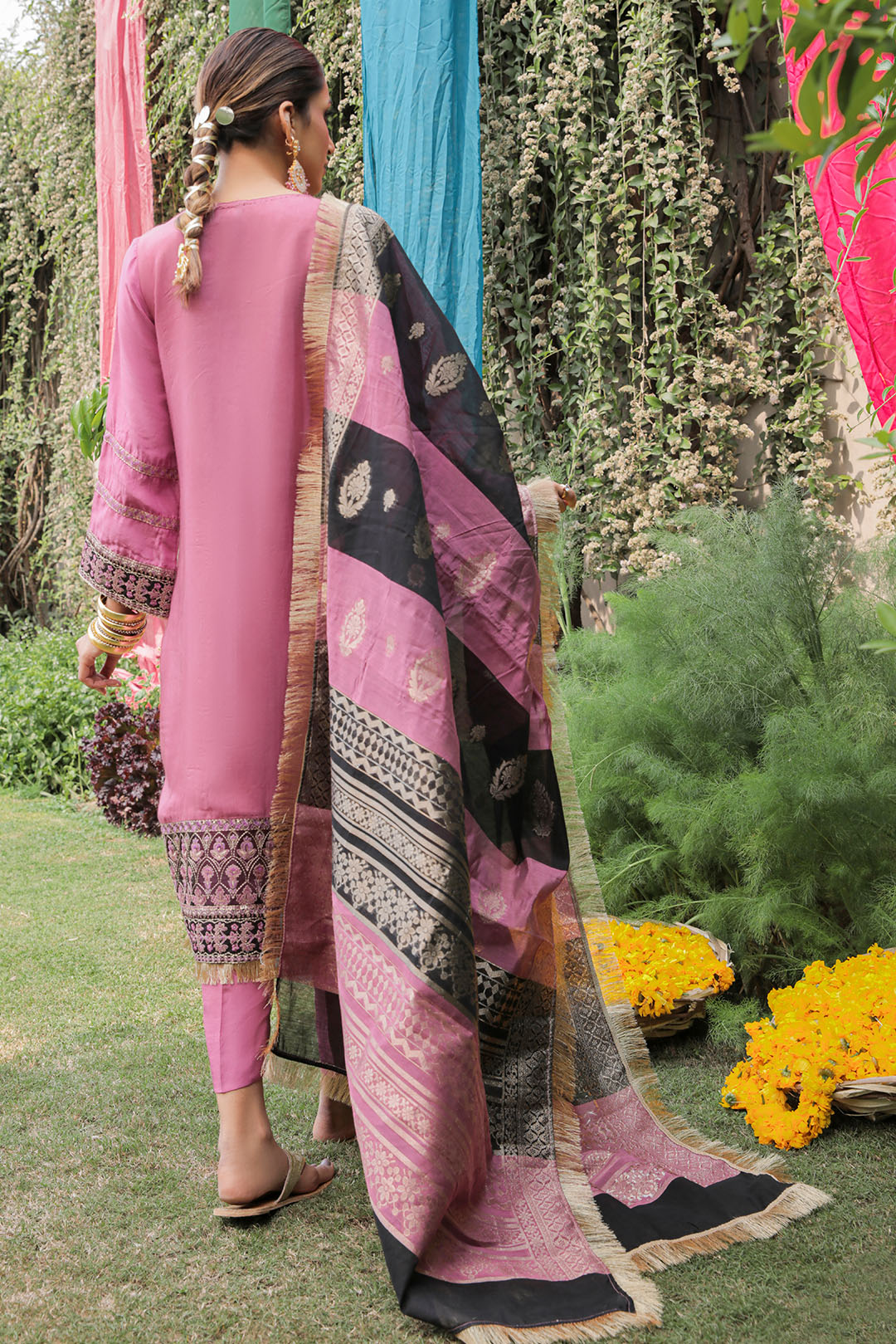 3 Piece - Embroidered Raw Silk Suit L0593 (SO)