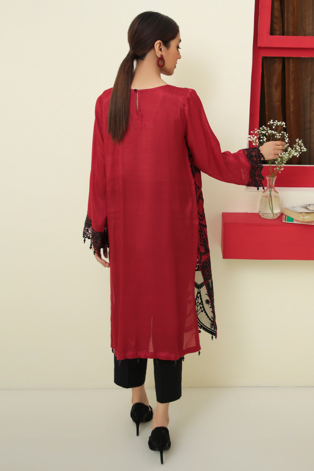 Single Shirt Luxury Raw Silk Embroidery L2182