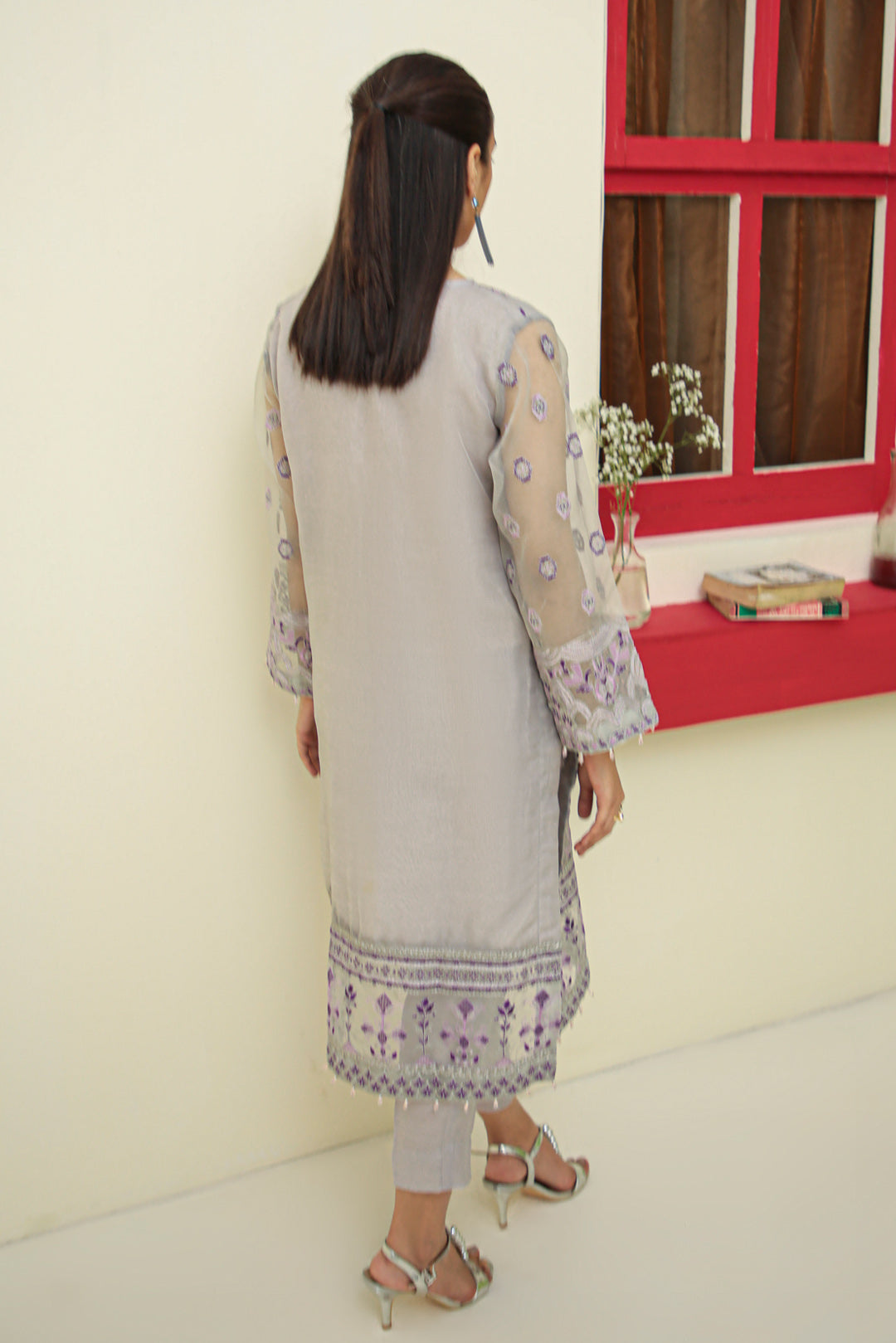 2PC Luxury organza Embroidery L2186