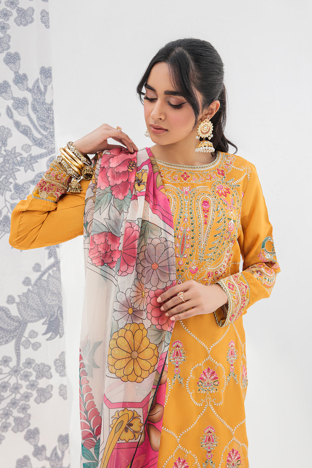 3 Piece - Dyed Embroidered Raw Silk Suit L2690 (SO)