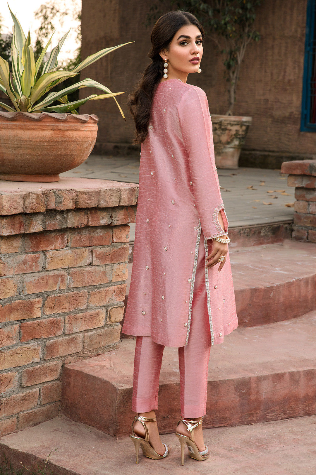 2 Piece - Korean Raw Silk with Embellishment Suit L2693