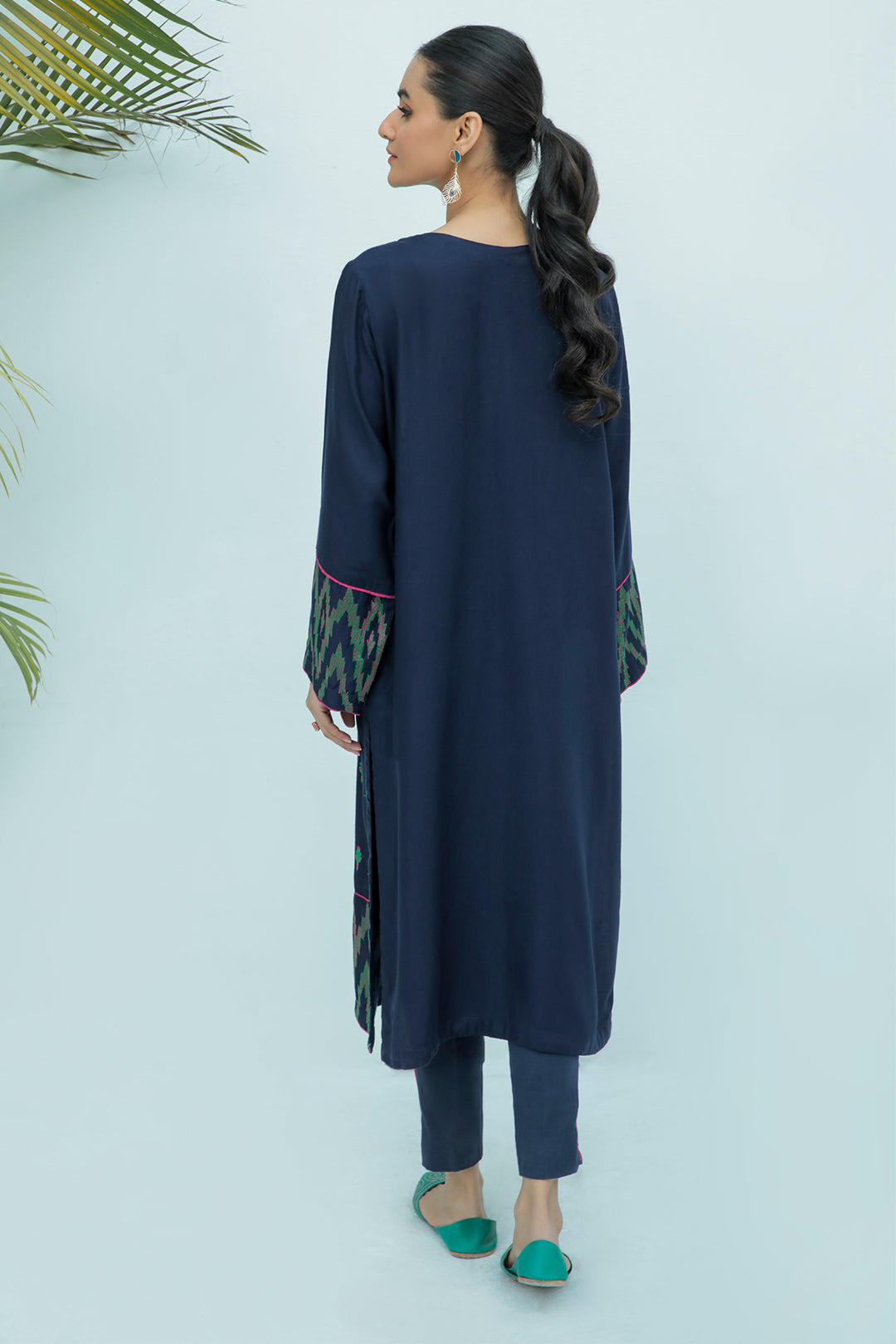 1 Piece - Dyed Embroidered Plain Khaddar Shirt P0011