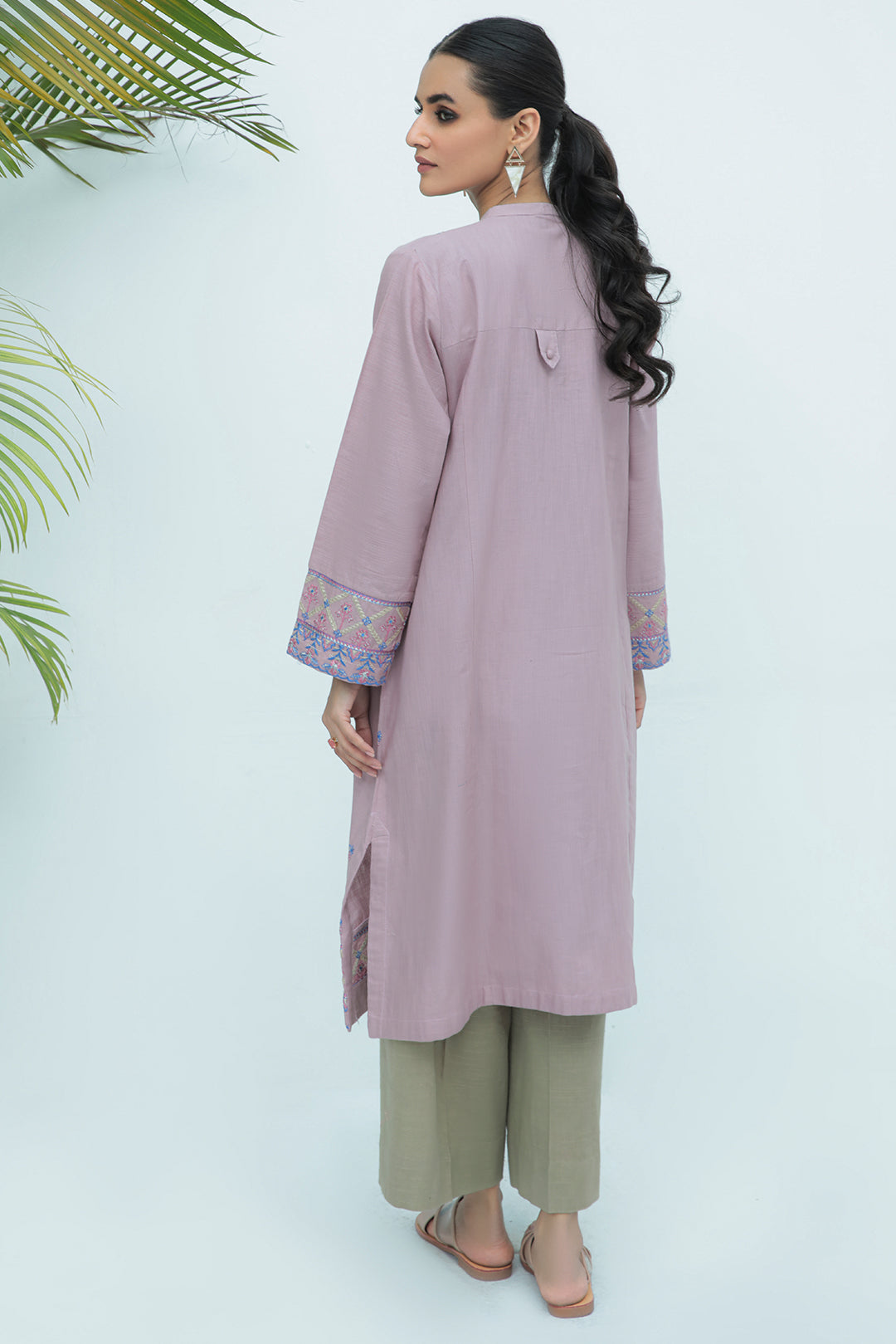 1 Piece - Dyed Embroidered Supreme Slub Khaddar Shirt P0222