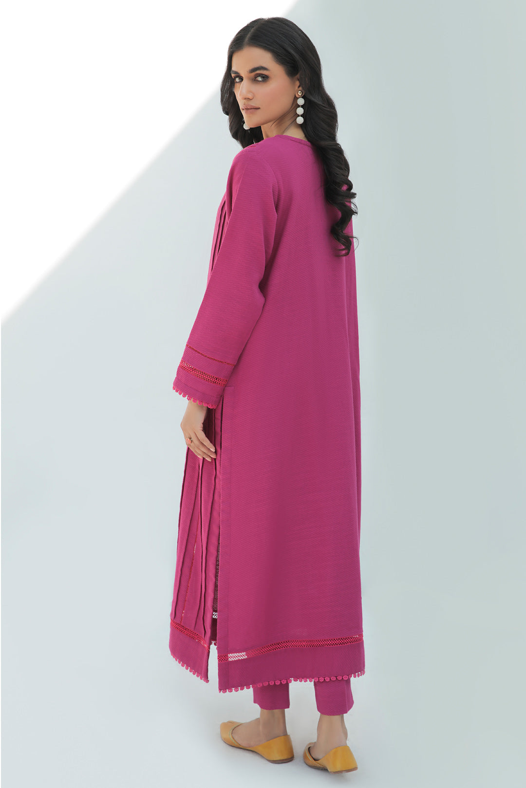 2 Piece - Self Jacquard Slub Khaddar Suit P0358