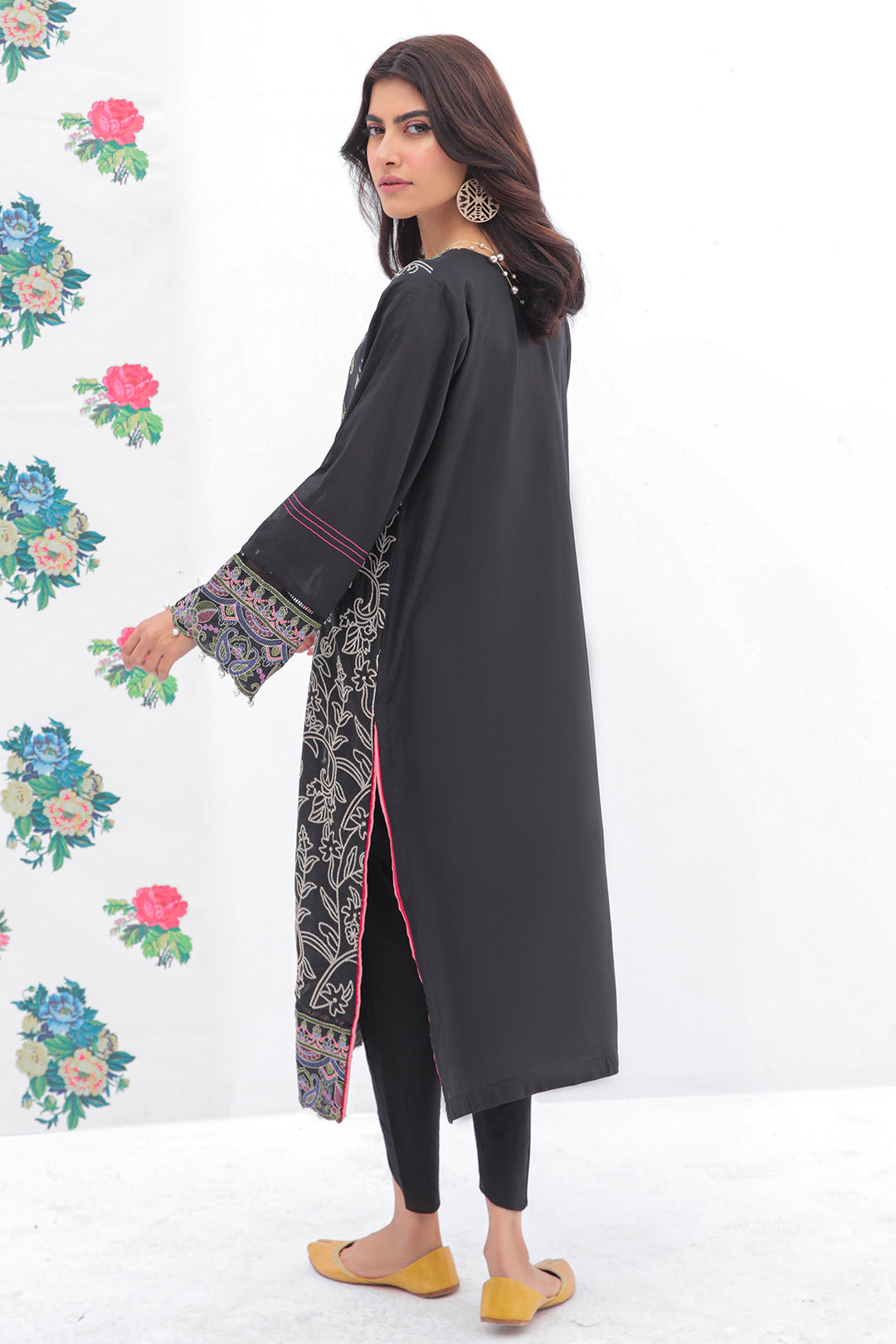 1 Piece - Dyed Embroidered Lawn Shirt P0622