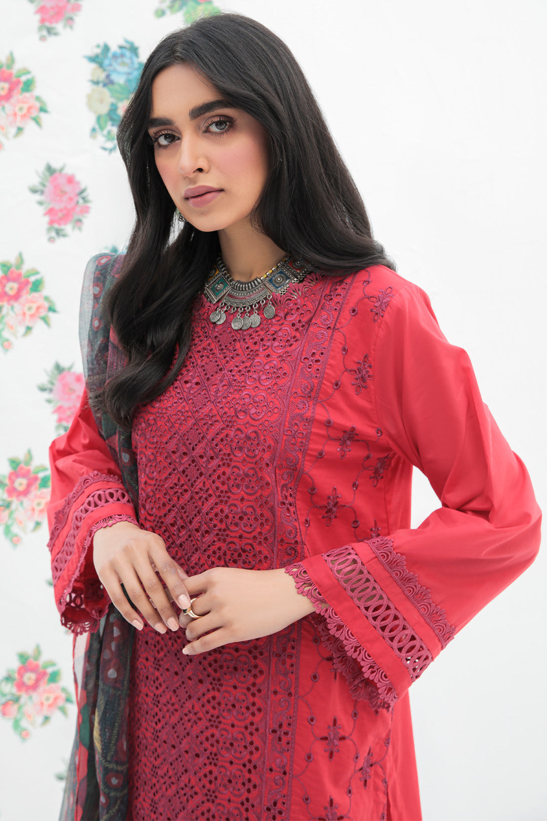 3 Piece - Dyed Lawn Schiffli Suit P0641 (SO)