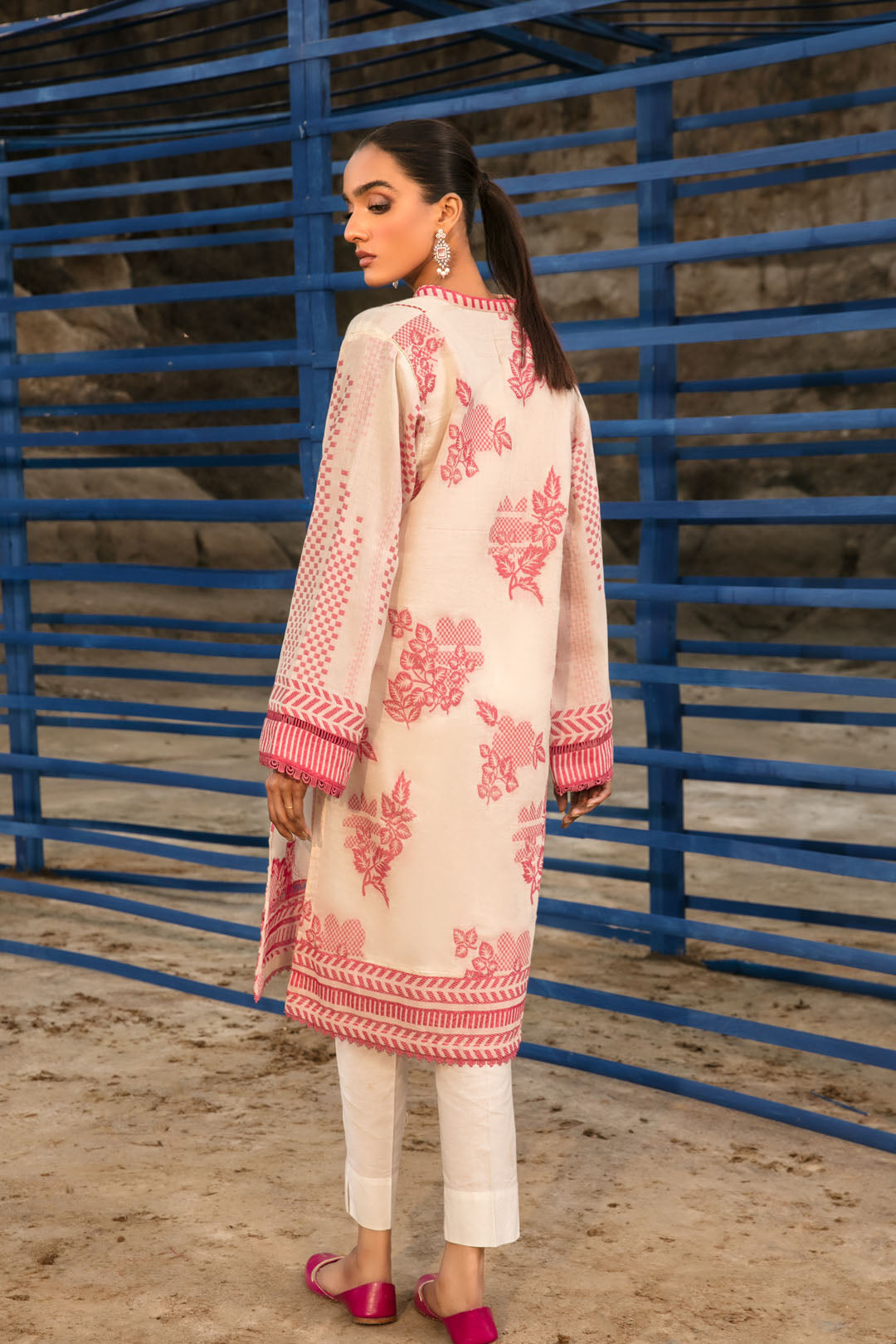 Single Shirt Jacquard Print U2144 - Pink