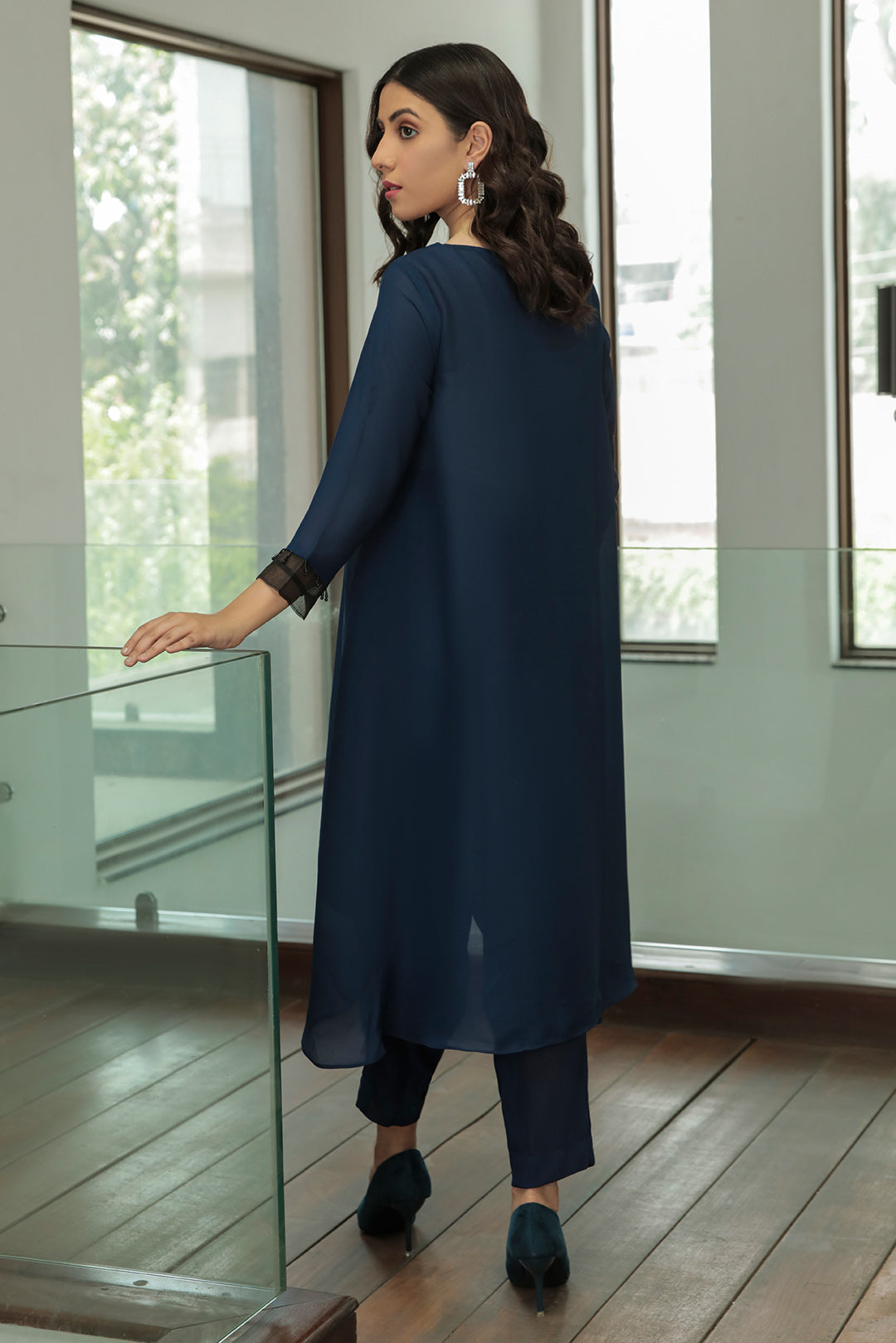 2PC Embroidery Grip Shirt With Trouser P2274