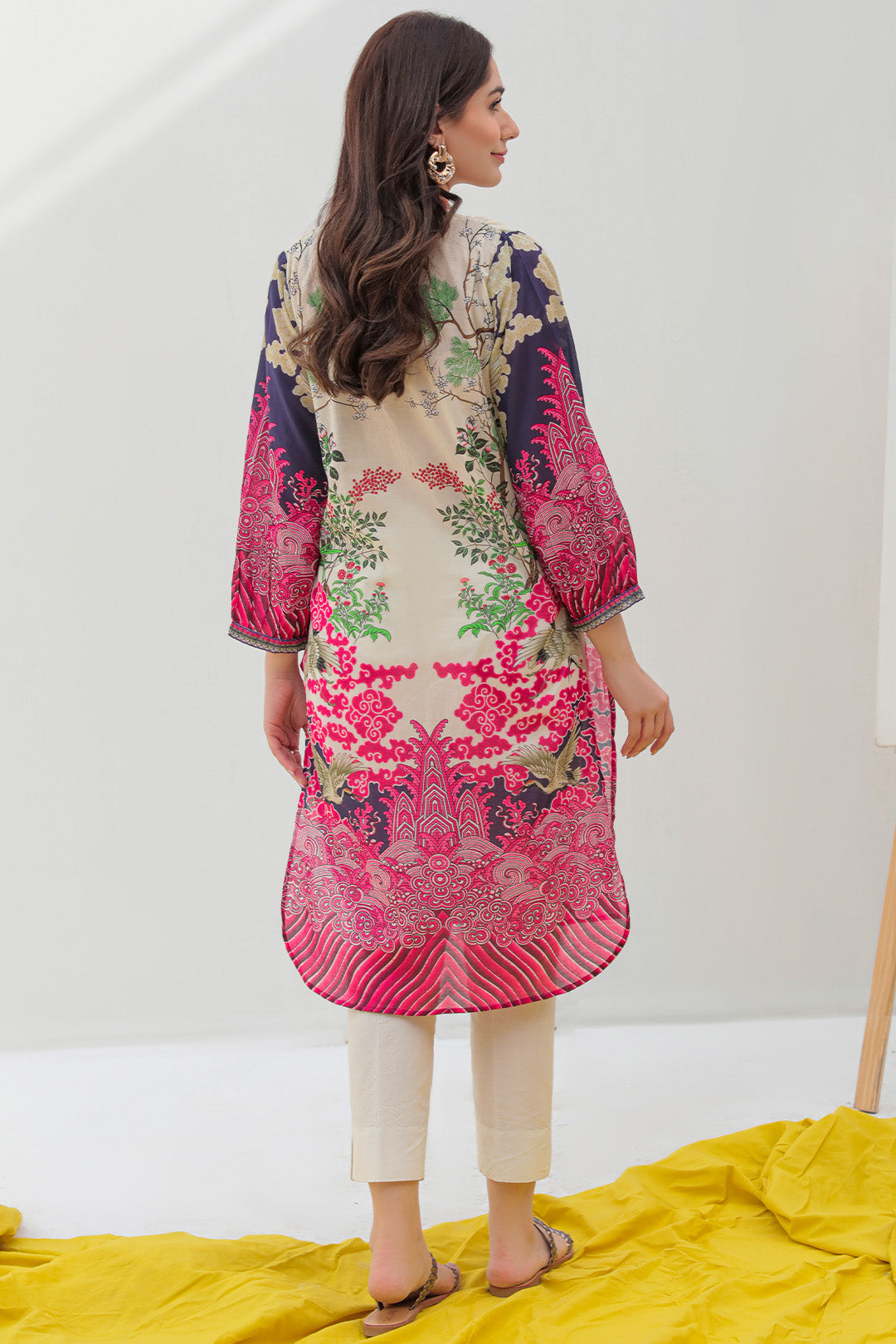 1 Piece -  Embroidered Digital Printed Lawn Shirt P2552 (SO)