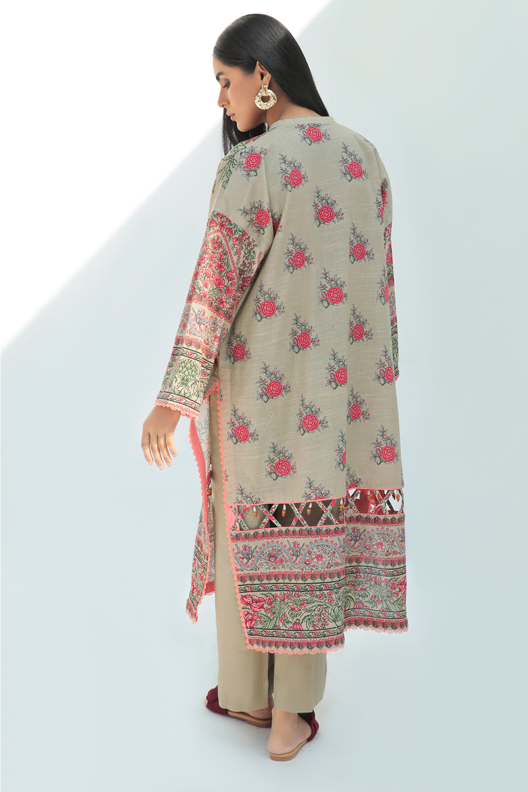 1 Piece - Digital Printed Slub Khaddar Shirt U0319A