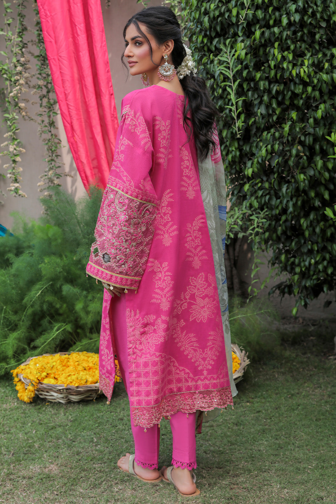 2 Piece - Dyed Embroidered Jacquard Suit U0416 (SO)