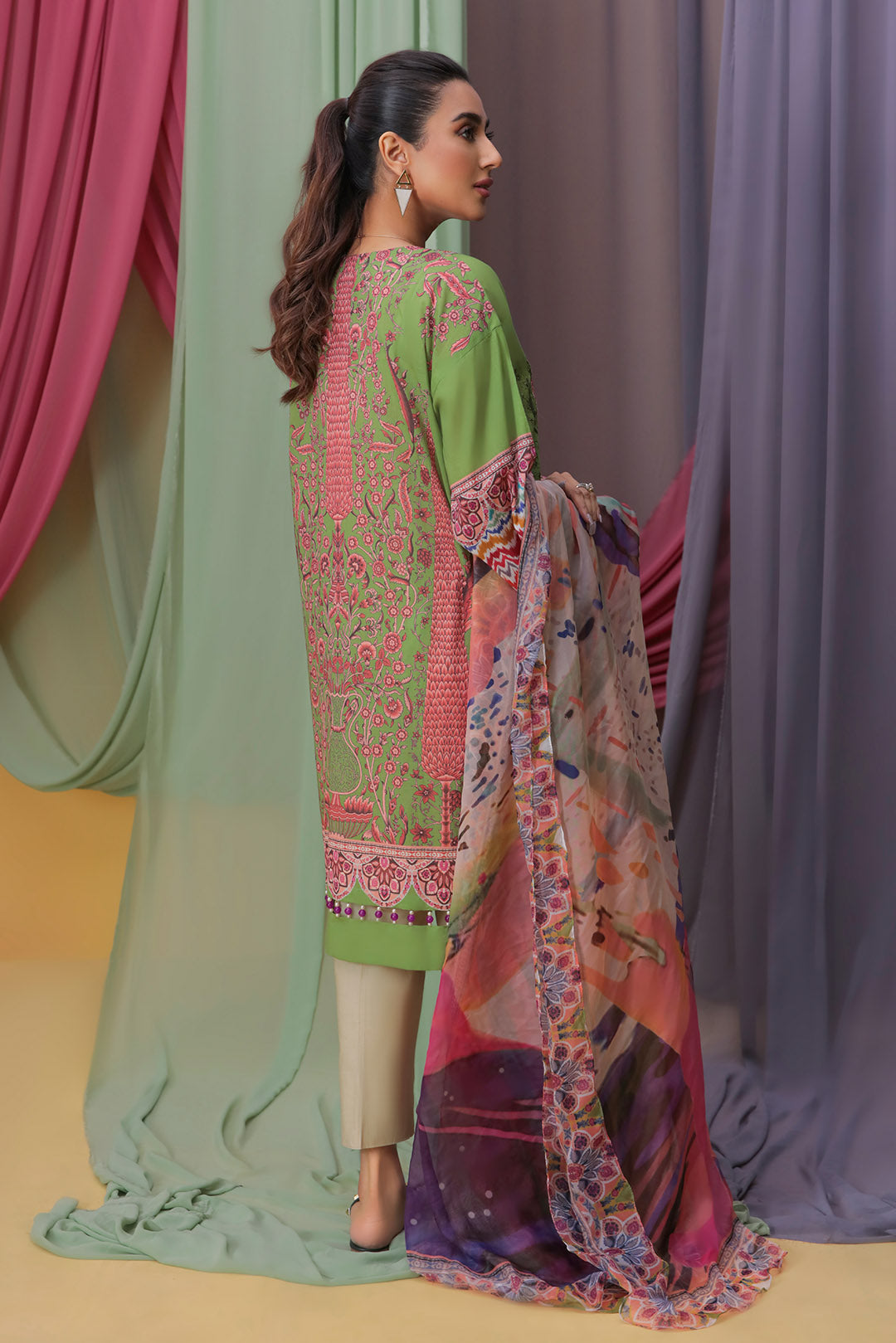 3 Piece - Embroidered Digital Printed Lawn Suit U2792