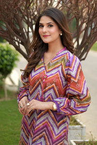 1 Piece - Dyed Embroidered Cambric Shirt P0811