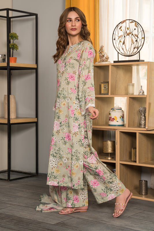 3 Piece - Digital Printed Lawn Suit P0818A