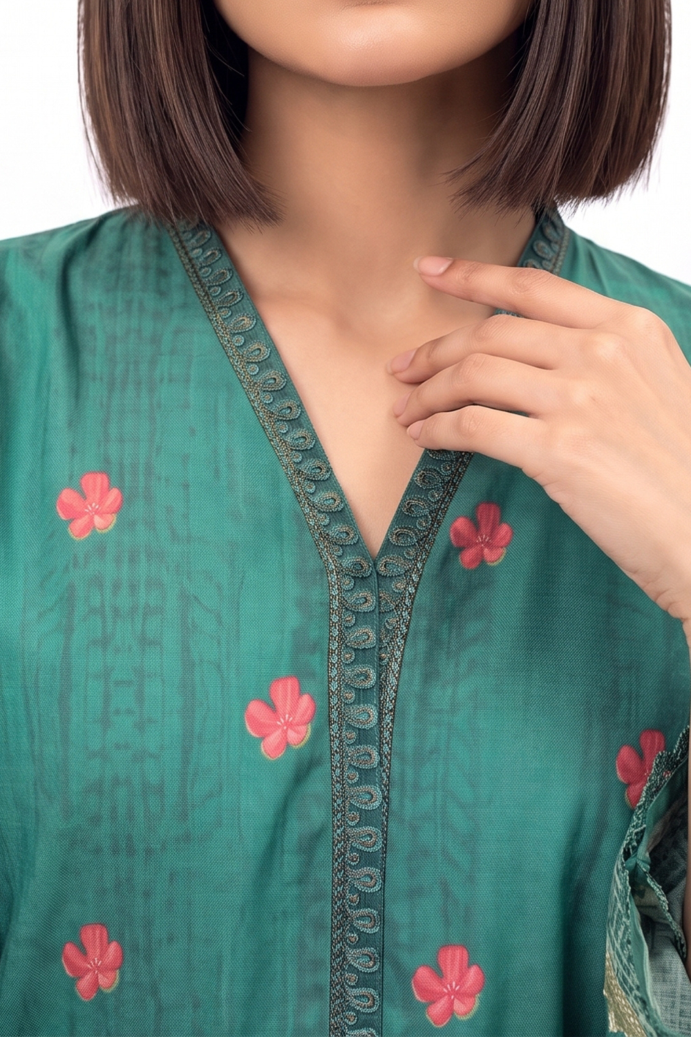 3 Piece - Embroidered Digital Printed Lawn Suit P001240