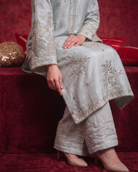 3 Piece - Premium Pure Tussar Silk Embroidered Suit LFP1170