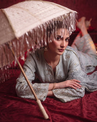 3 Piece - Premium Pure Tussar Silk Embroidered Suit LFP1170