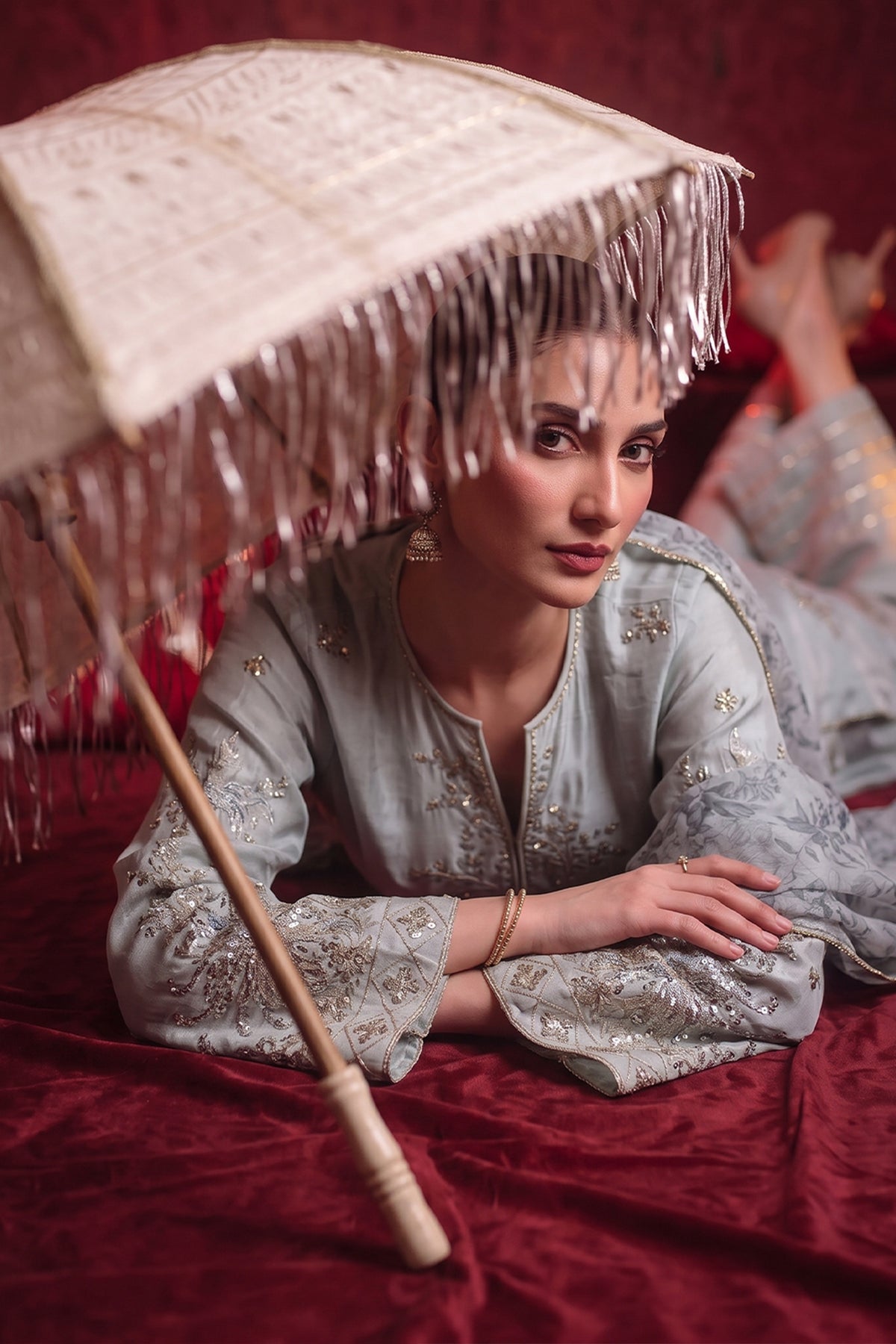3 Piece - Premium Pure Tussar Silk Embroidered Suit LFP1170