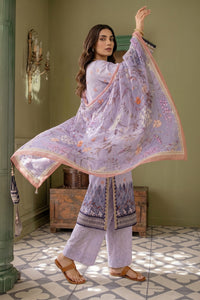 3 Piece - Embroidered Digital Printed Lawn Suit P001238