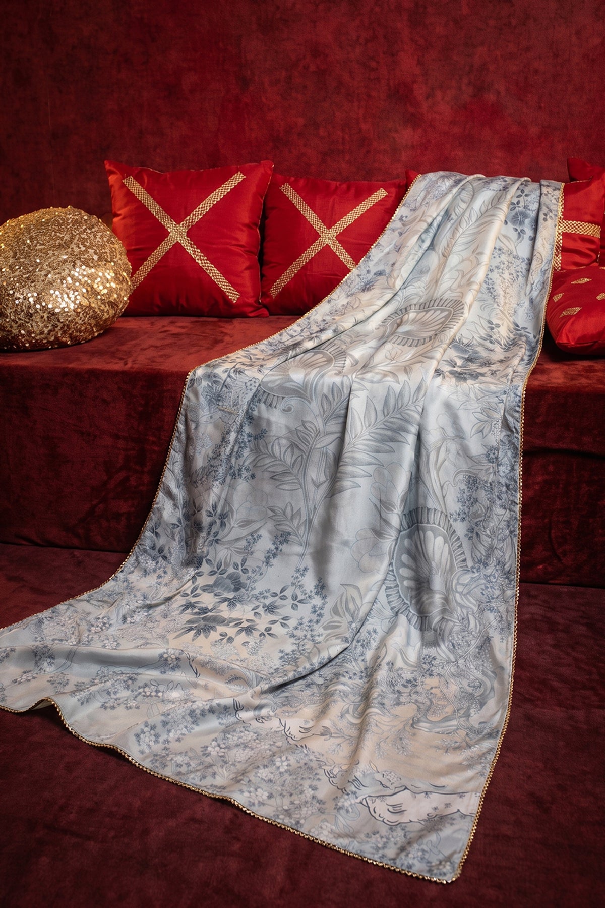 3 Piece - Premium Pure Tussar Silk Embroidered Suit LFP1170