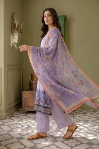 3 Piece - Embroidered Digital Printed Lawn Suit P001238