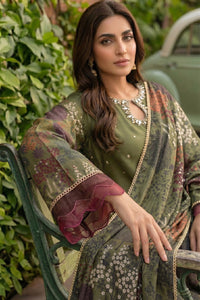 3 Piece - Embellished Printed Shamoz Silk Suit LFP1162