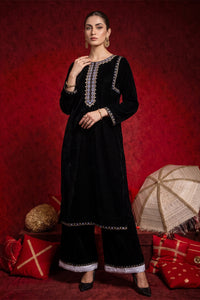 2 Piece - Embroidered Velvet Suit V1022