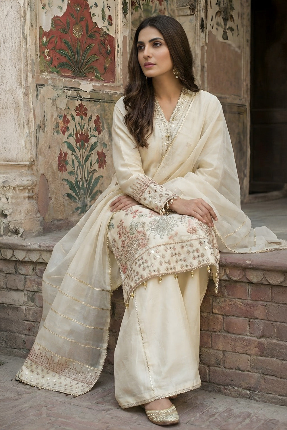 3 Piece - Premium Pure Silk Embroidered Suit LFP1149