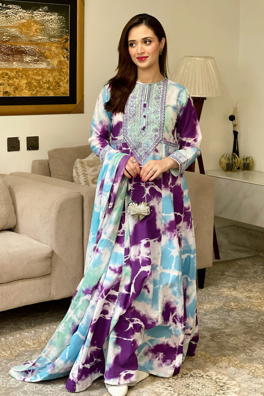 2 Piece - Embroidered Digital Printed Lawn Suit P001228