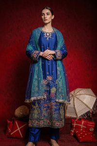 3 Piece - Premium Pure Sheesha Silk Embroidered Suit LFP1150
