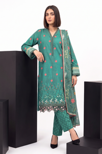 3 Piece - Embroidered Digital Printed Lawn Suit P001240